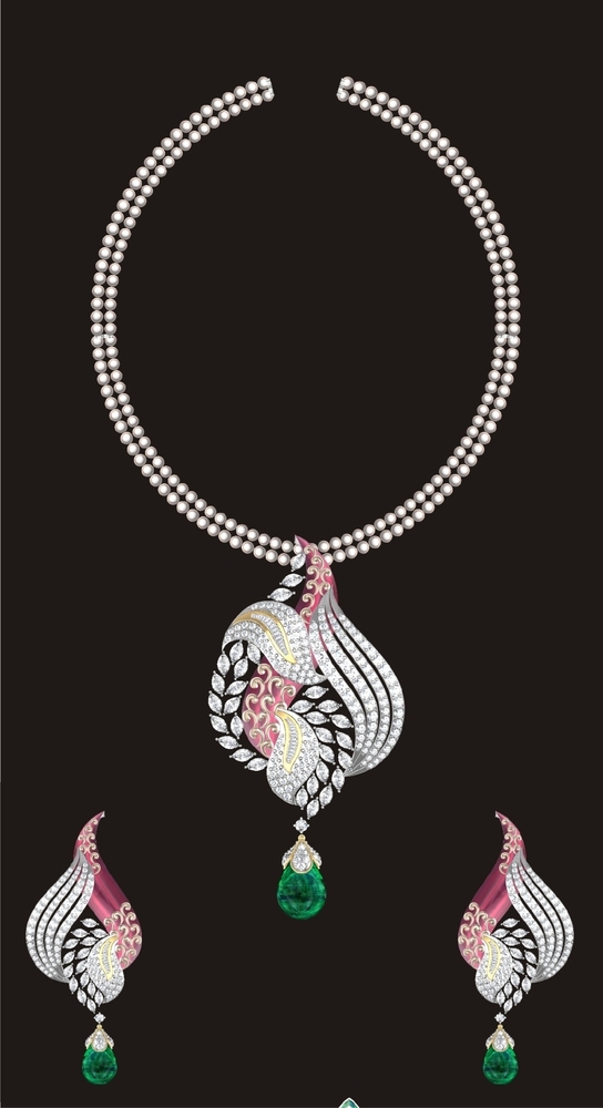 Ethereal Elegance Green And Pink Diamond Pendant - Diamond Cut: Excellent