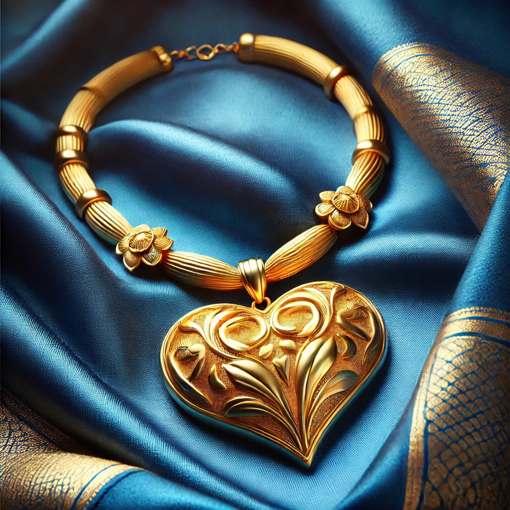 Heart Shape Golden Necklace - Gender: Women'S
