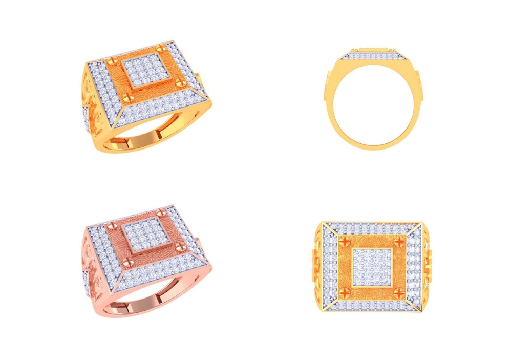 Mens Gold Ring - Color: Golden