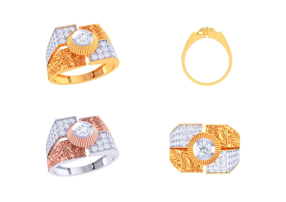 Mens Gold Ring - Color: Golden