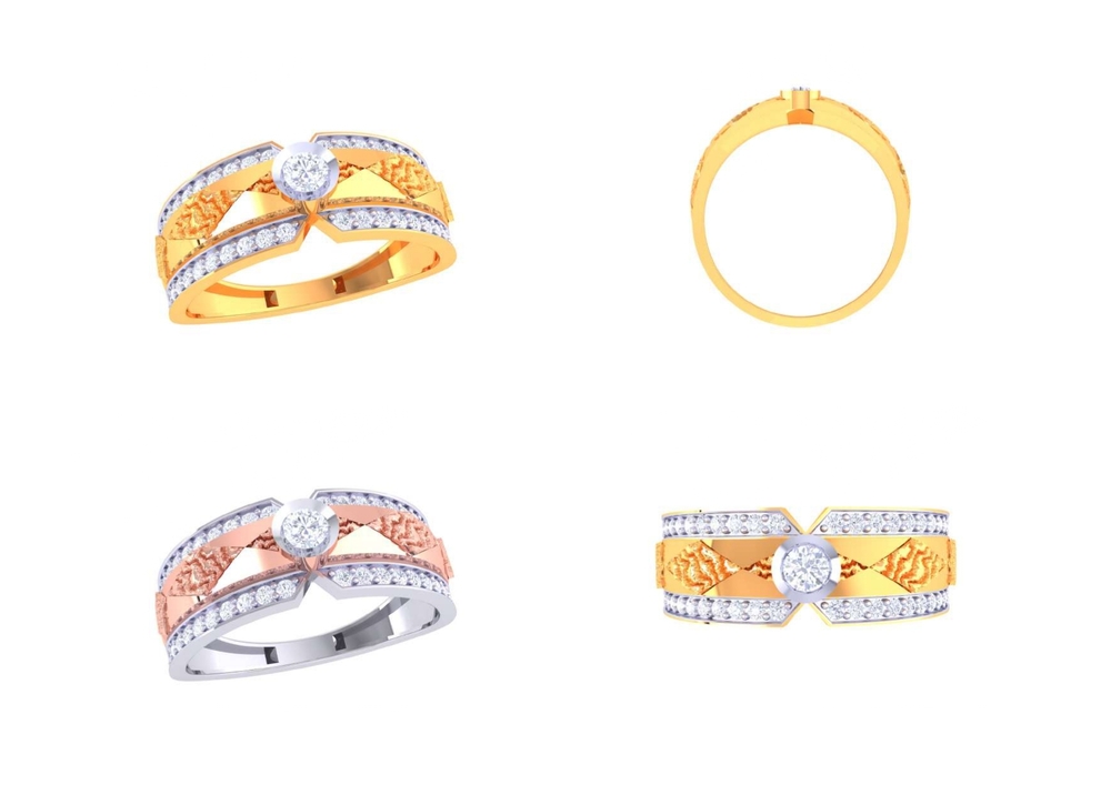 Elegant Design Mens Gold Ring - Color: Golden