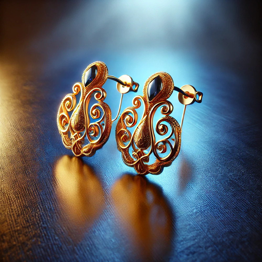 22Kt Gold Earring - Color: Golden