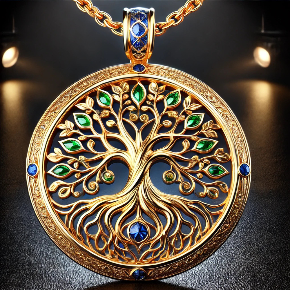 18K Tree Design Gold Pendant