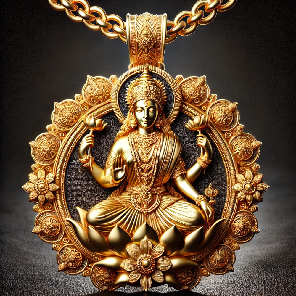 Goddess Lakxshmi Pendant - Color: Golden