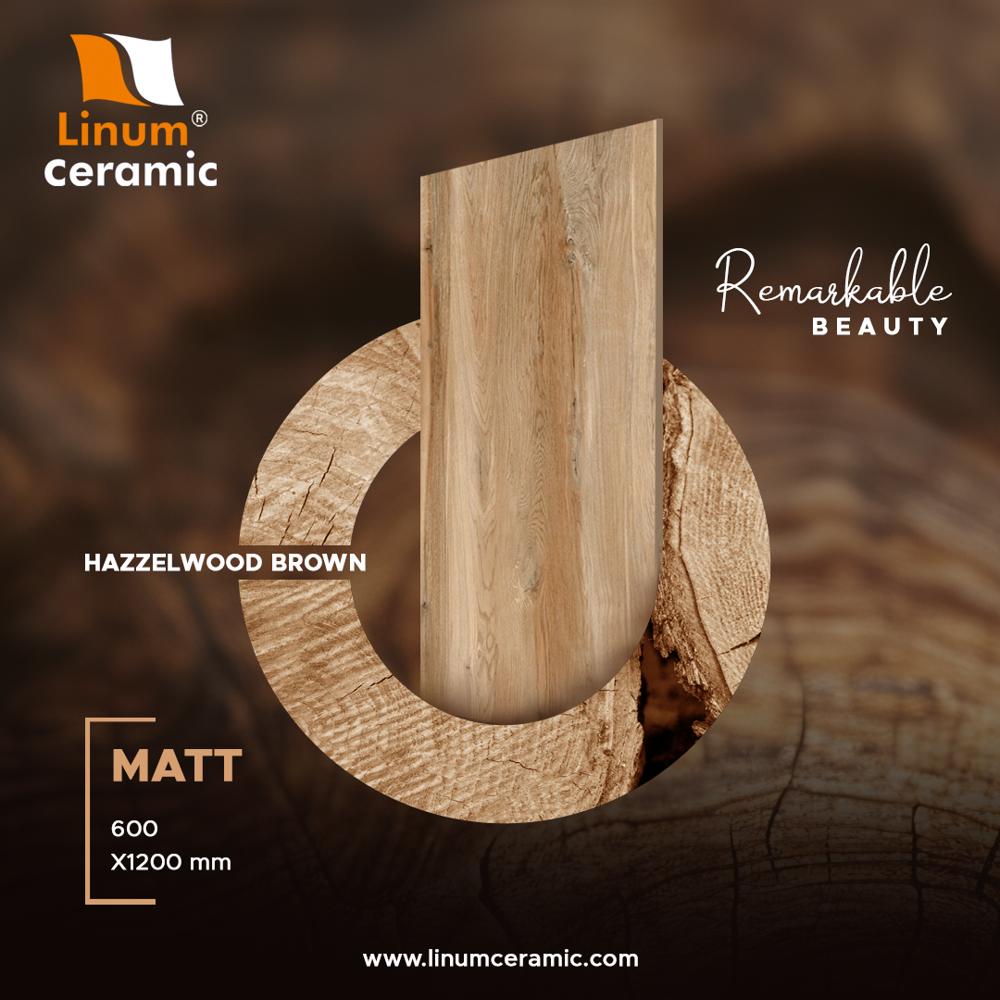 600x1200 MM Tiger Wood Coffee Matt Finish Tile