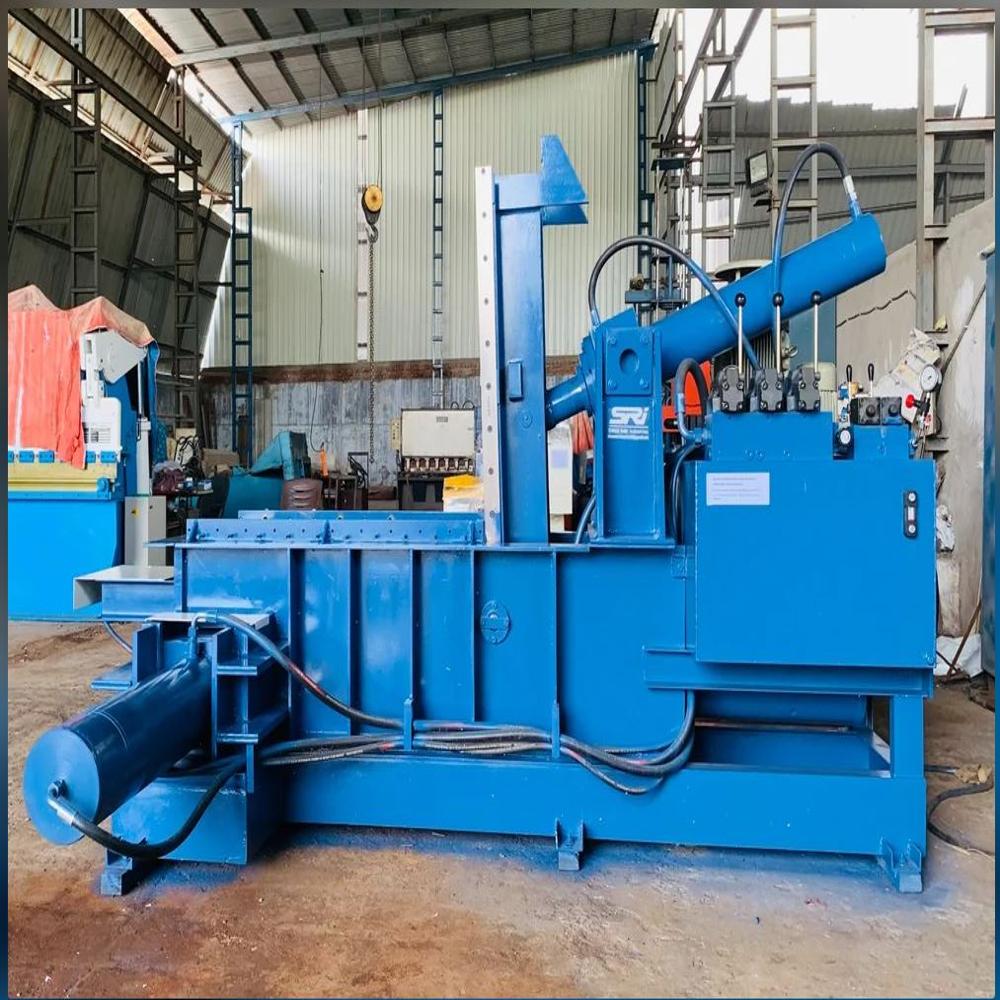 Hydraulic Baling Press Machine - Industrial Grade, Blue Hydraulic Power Source | Efficient Waste Compression And Material Handling Solution