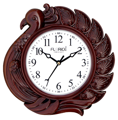 10X10 Inch Peacock Shape Design Wall Clock - Color: Different Available