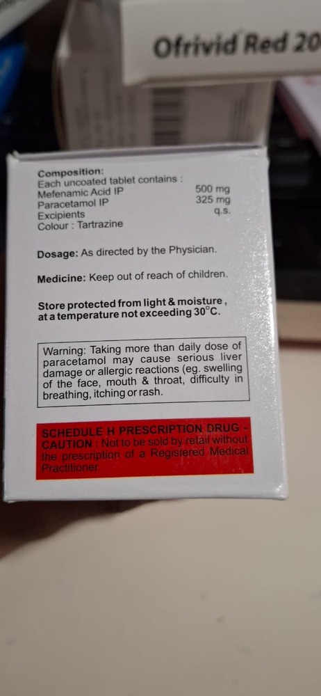 Mefenamic Acid + Paracetamol Tablet - Drug Type: General Medicines