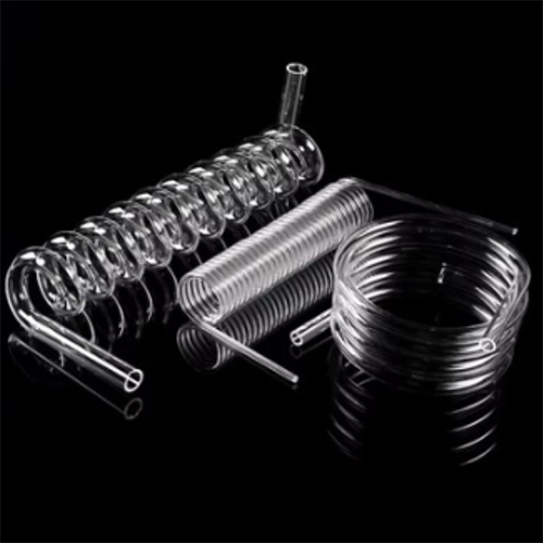 Clear Spiral Coil Quartz Tube - Color: Transparent