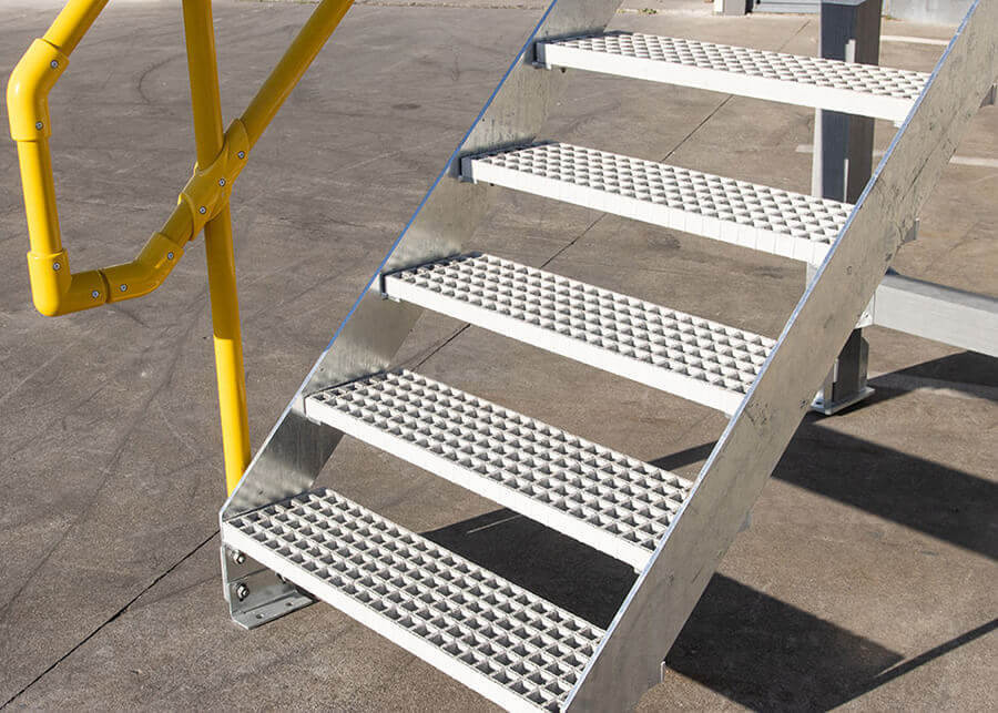 Steel Grating Stair - Color: Silver