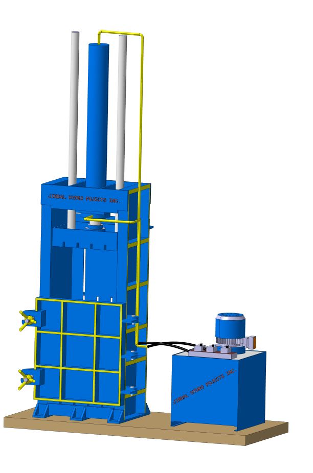 Single Box Double Door Hydraulic Baling Press Machine - Color: As Per Costumer