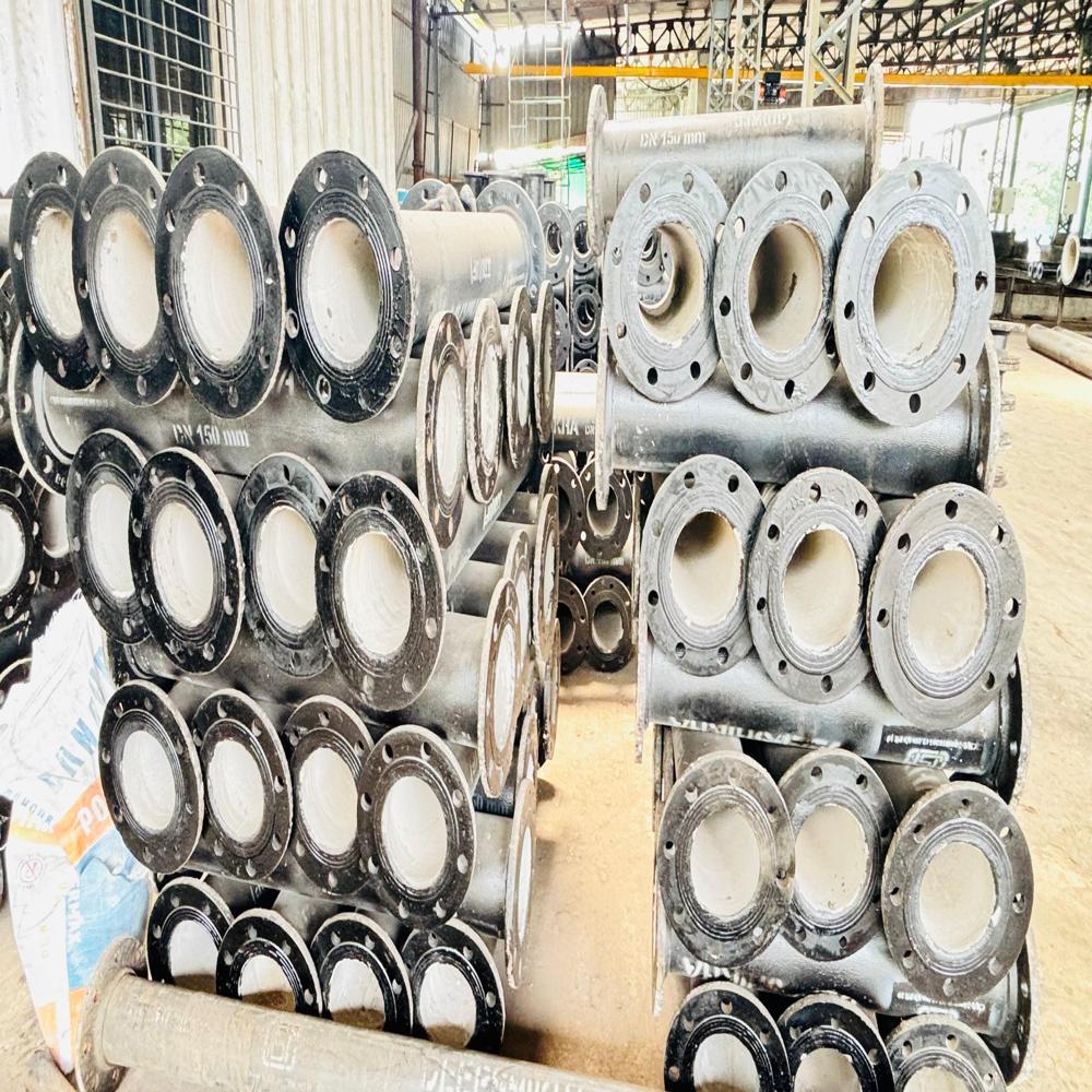 K9 Ductile Iron Double Flange Di Pipes 150mm - Diameters 80mm to 600mm, Lengths 0.5m to 5m, Thickness 6.5mm to 13mm, PN10/PN16 Pressure Rating, ISO 9001:2015 Certified