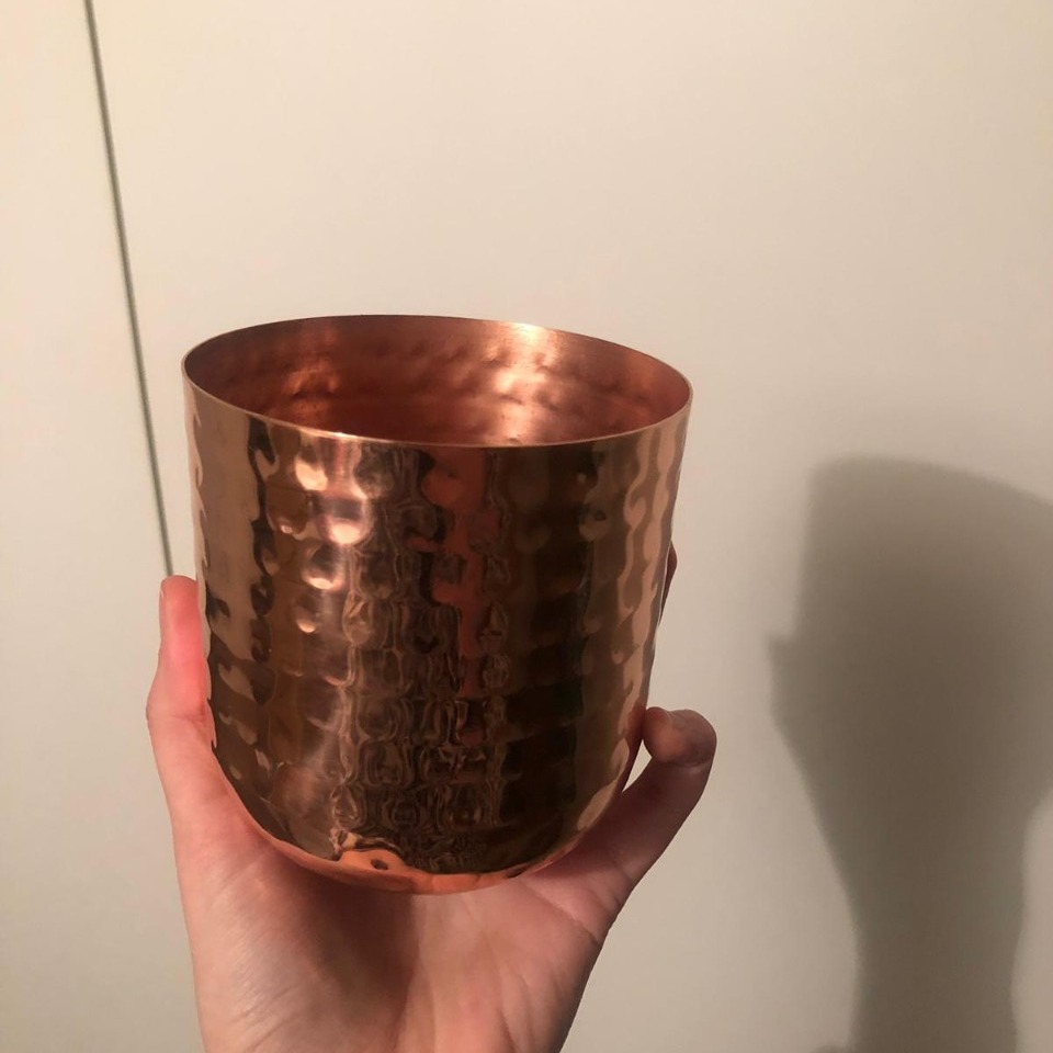 Hammered Copper Candle Jar - Premium Decorative Metal Jar For Candles - Shape: Cylinder