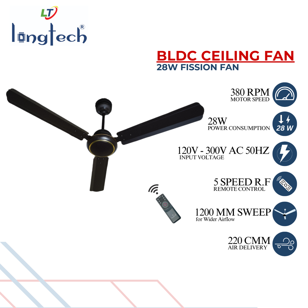 28w Fission Bldc Ceiling Fan - Blade Material: Aluminium