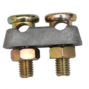 Earthing Connector Double End Clamp - Color: Golden