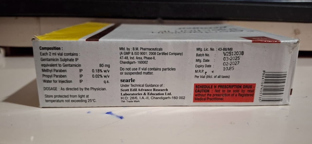 Gentamicin Injection Ip - Physical Form: Liquid