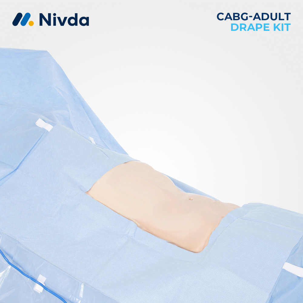 Cardiac Surgery Drape Kit - Tear-Resistant Fluid-Repellent Non-Woven Material | Fenestrated Design Integrated Fluid Collection Pouches Sterile and Single-Use