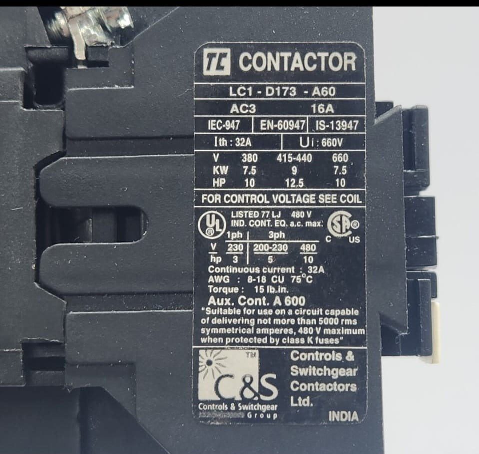 TC CONTACTOR LC1D 173