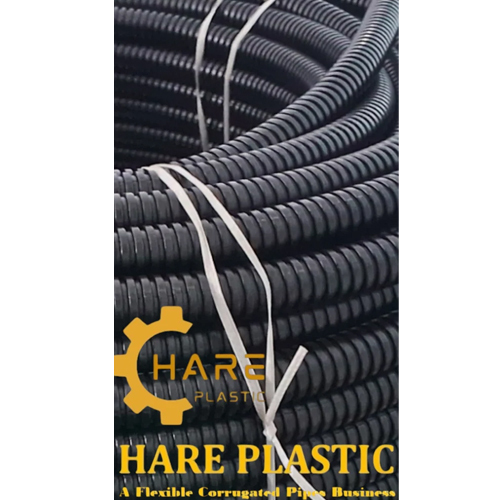 32Mm Flexible Corrugated Conduit Pipe (Hdpe) - Color: Black