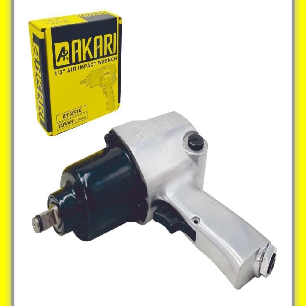 Air Impact Wrench At-231c - Aluminum Body, 177x194 Mm, Silver & Black | Twin Hammer Mechanism, Ergonomic Grip, 576 Nm Torque