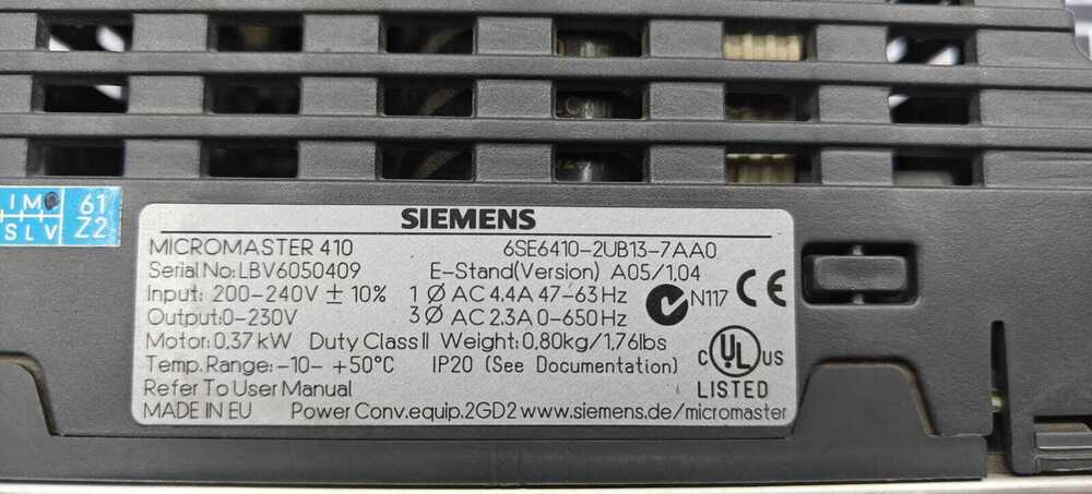 Sisemens 6se6410 -2ub13-7aa0