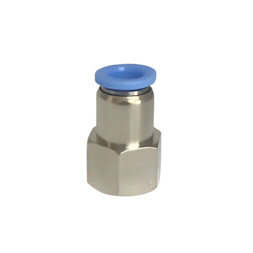Mild Steel Pneumatic Push Connector - Color: Silver