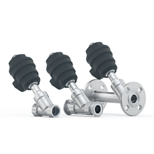 Angle Seat Valve With Plastic Actuator Operated Acp Series - Color: Silver