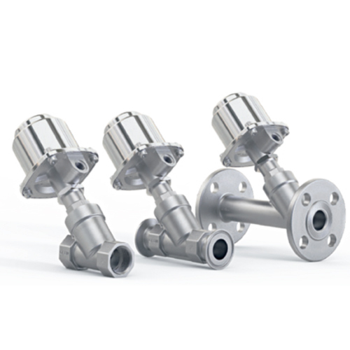 Angle Seat Valve With Steel Actuator Operated (Nc - No) Ycp Series - Color: Silver