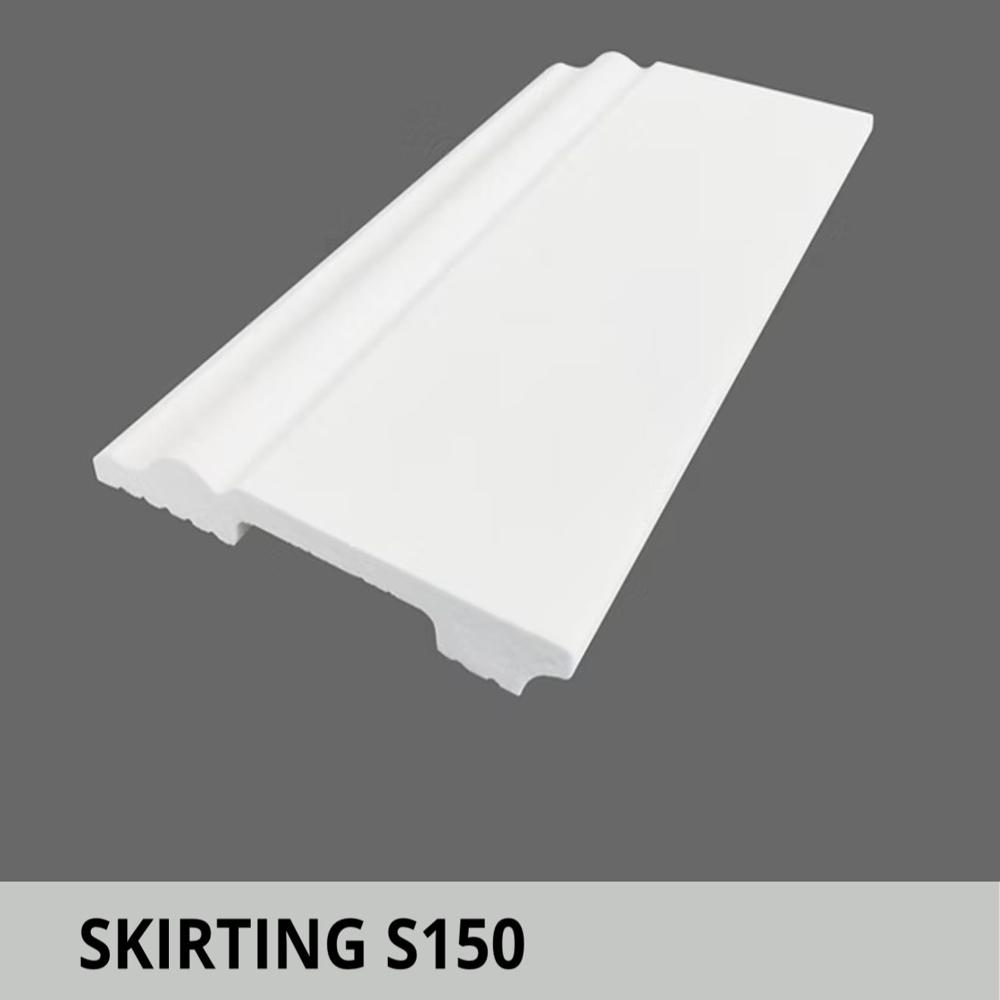 Charcoal Pvc Skirting Moulding Corner Imported - Color: White