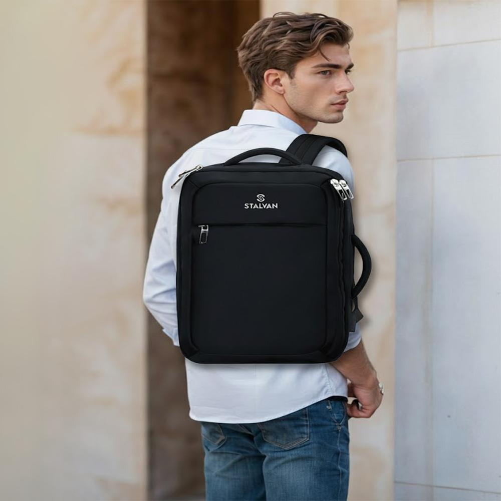 Hd08 Polyester Business Backpack - Color: Black