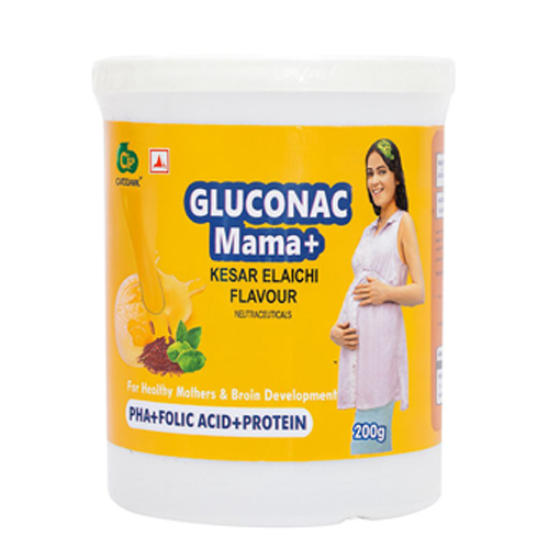 200gm GLUCONAC Mama+ केसर इलायची स्वाद प्रोटीन पाउडर