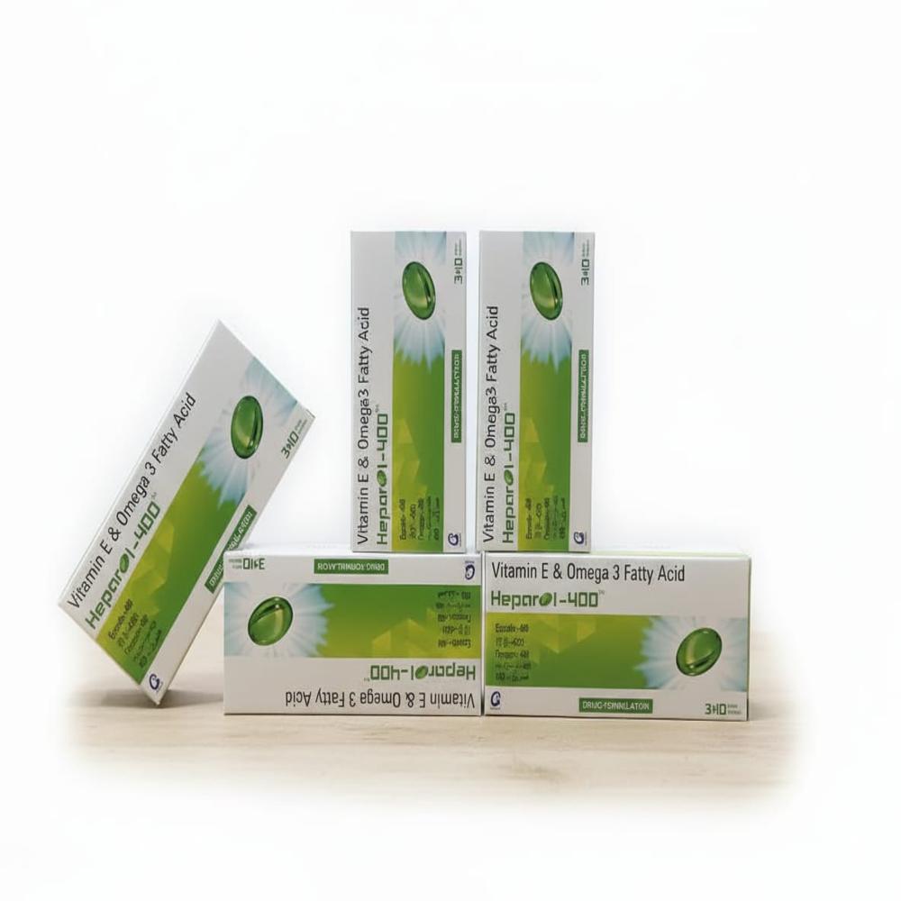 Heparol 400 (Tocopherol 400 Mg And Omega 3 Fatty Acid 500 Mg ) Soft Gelatin Capsules - Suitable For: Adults