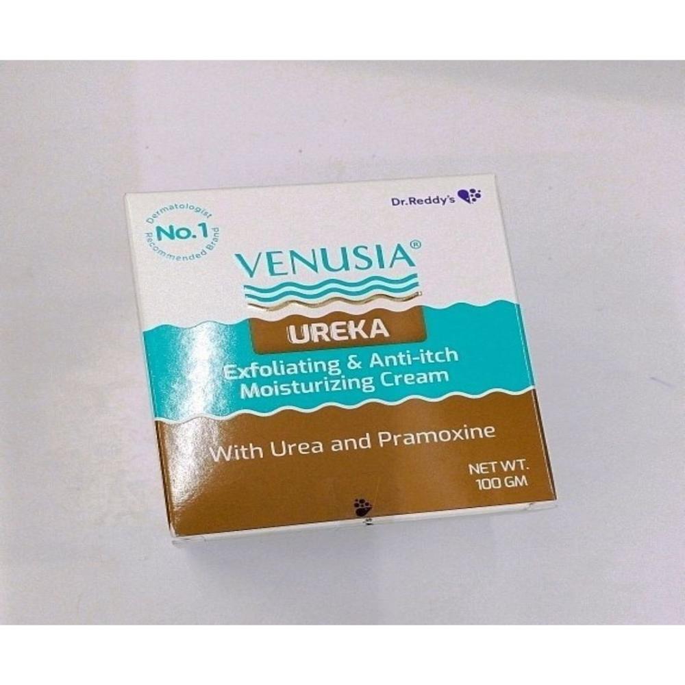 Venusia Ureka Cream 100gm - Urea-Based Moisturiser, Anti-Itch Relief with Pramoxine HCL, Nourishing Shea Butter and Phytosqualan