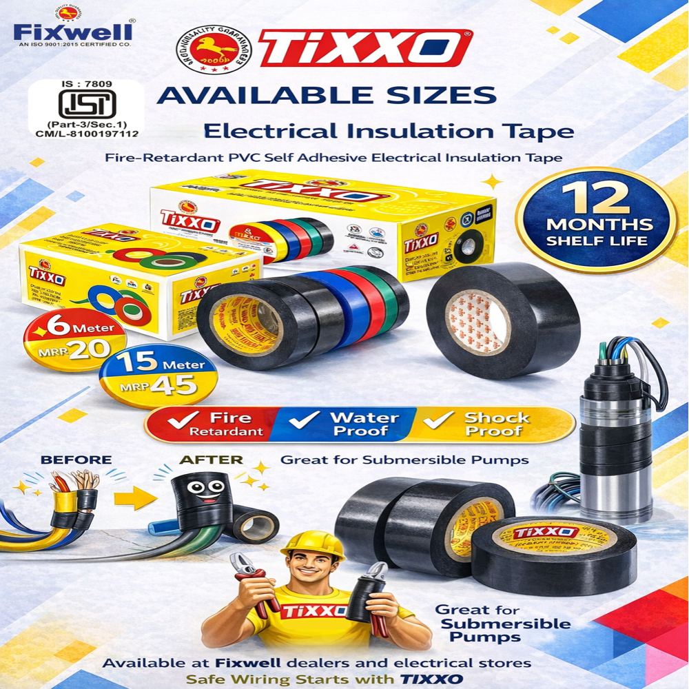 Tixxo 15 Mtr Insulation Tape - Color: Multiple