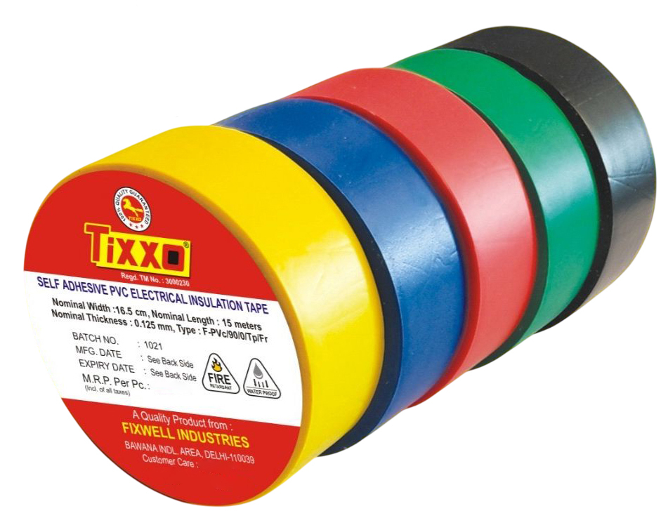 Tixxo 6 Mtr Self Adhesive Pvc Electrical Insulation Tape - Color: Multiple