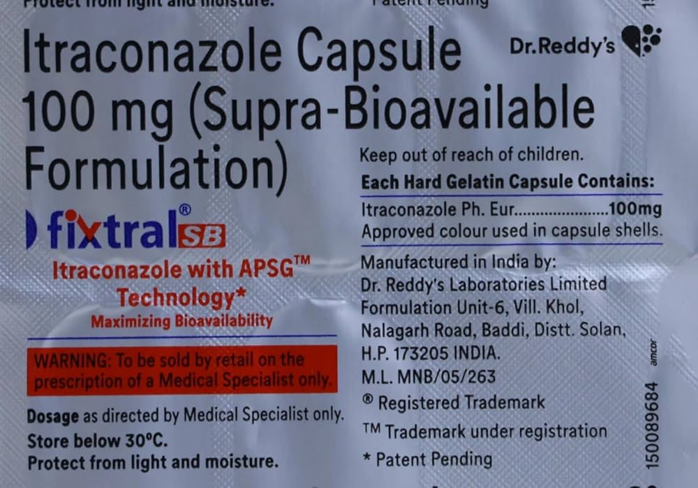 Fixtral SB Itraconazole 100mg Capsule
