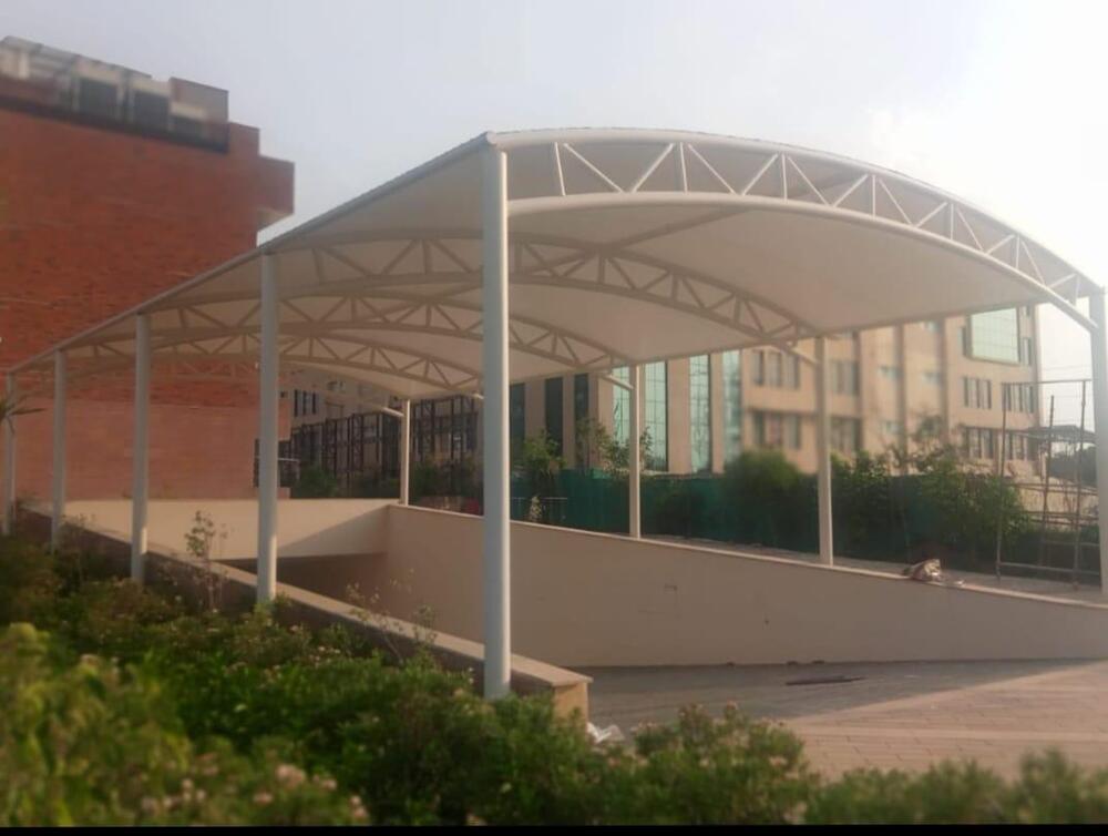 Barrel Vault Tensile Structure - Color: White