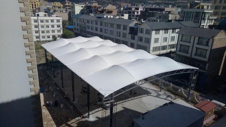 Barrel Vault Tensile Structure - Color: White