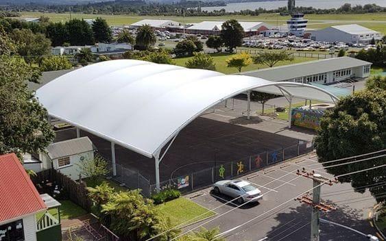 Barrel Vault Tensile Structure - Color: White