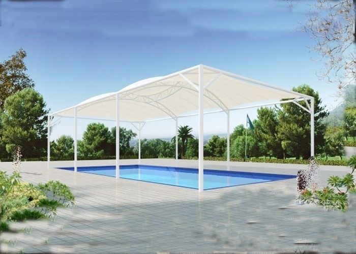 Swimming Pool Tensile Structure - Color: White