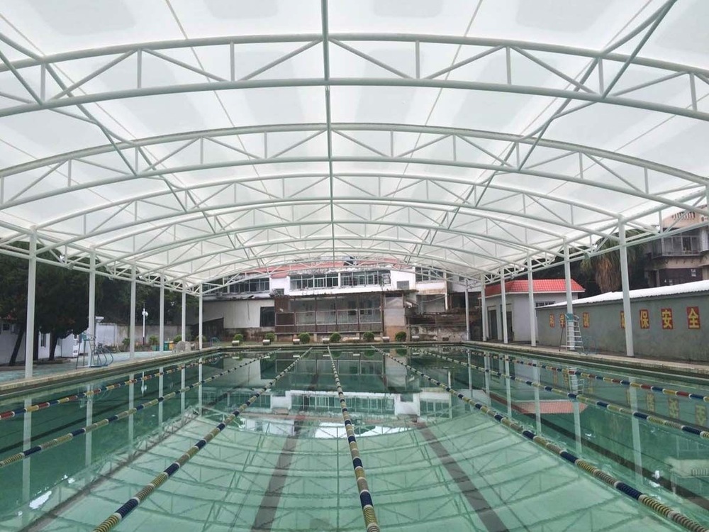 Swimming Pool Tensile Structure - Color: White