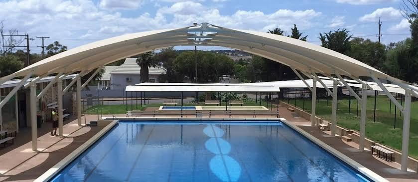 Swimming Pool Tensile Structure - Color: White
