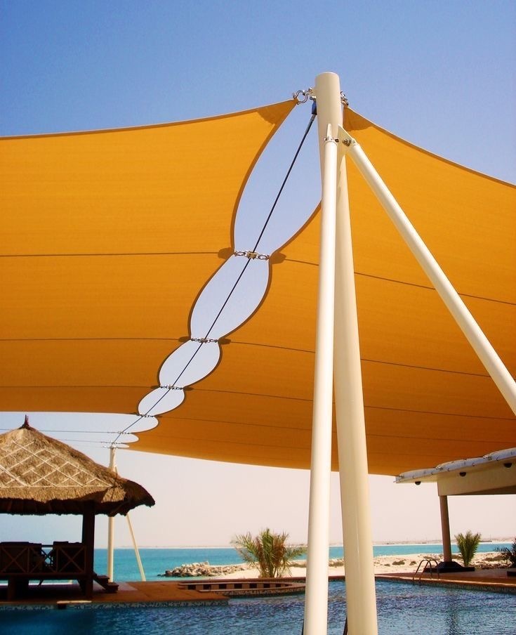 Swimming Pool Tensile Structure - Color: White