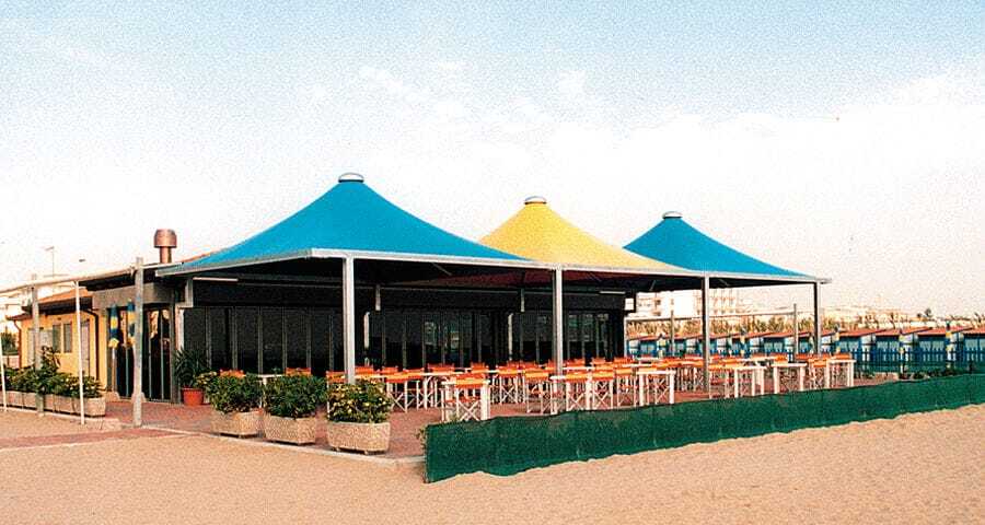 Outdoor Conical Tensile Structure - Color: White