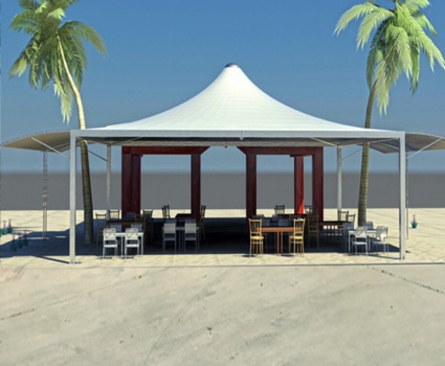 Outdoor Conical Tensile Structure