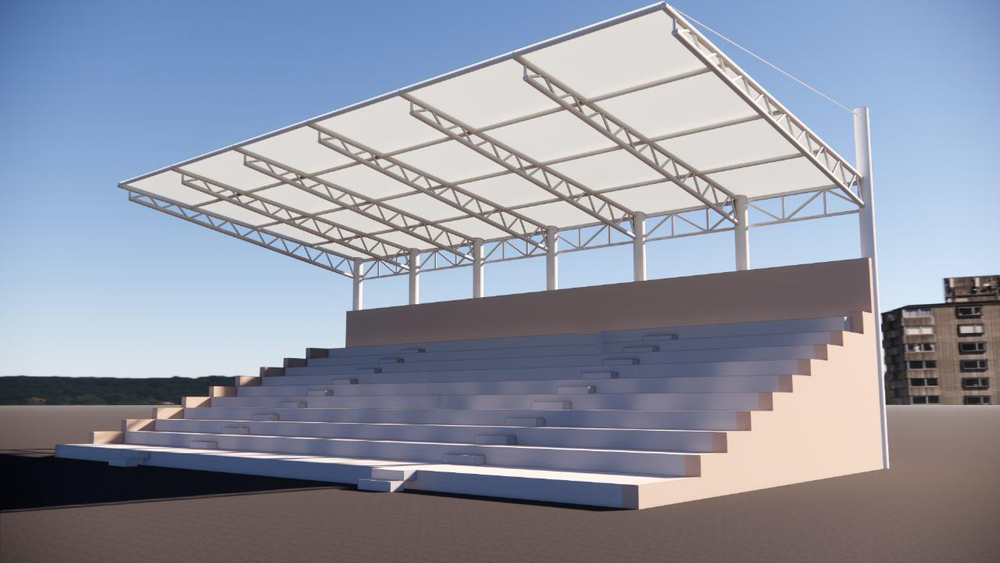 Stadium Tensile Structure - Color: White