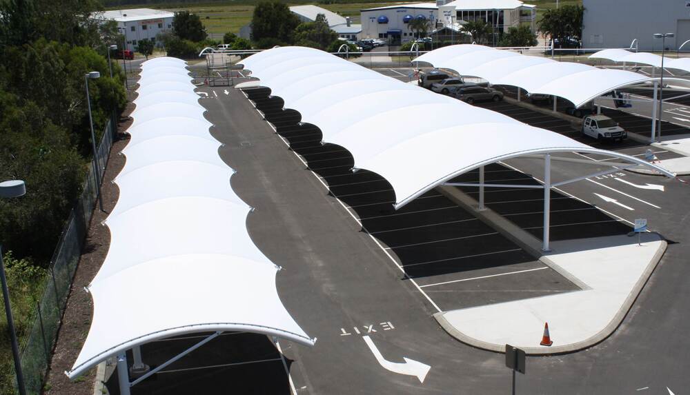 Car Parking Tensile Structure - Color: White