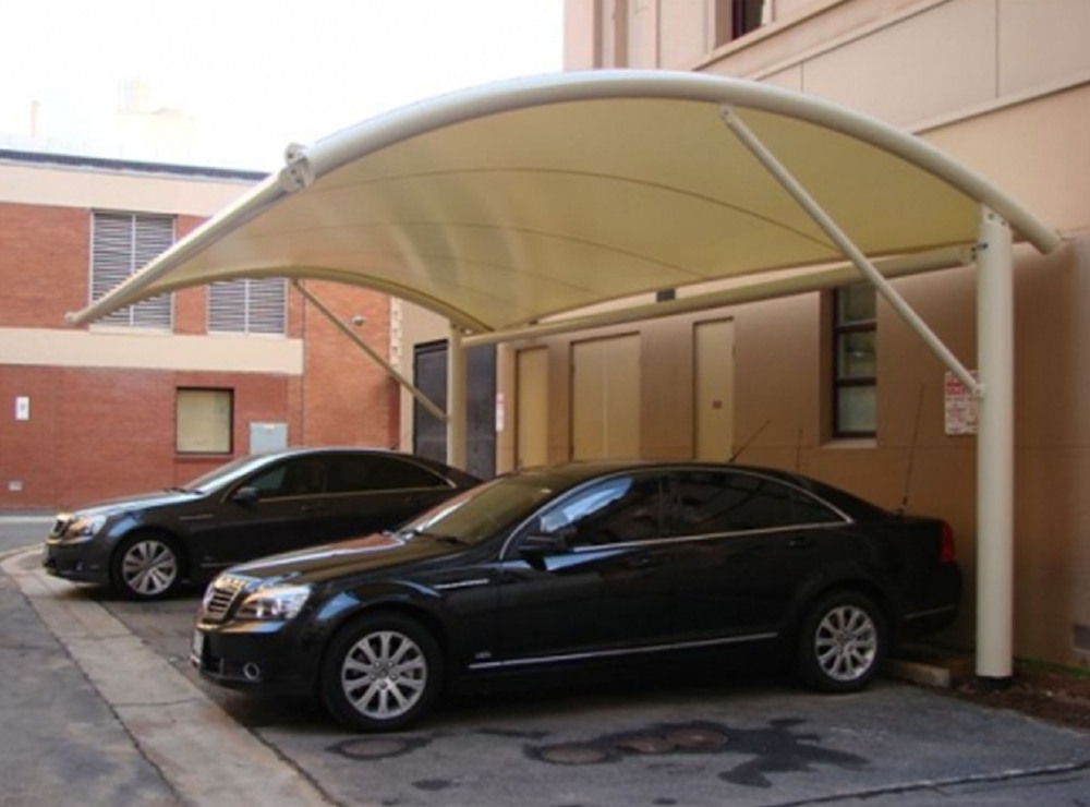 Car Parking Tensile Structure - Color: White