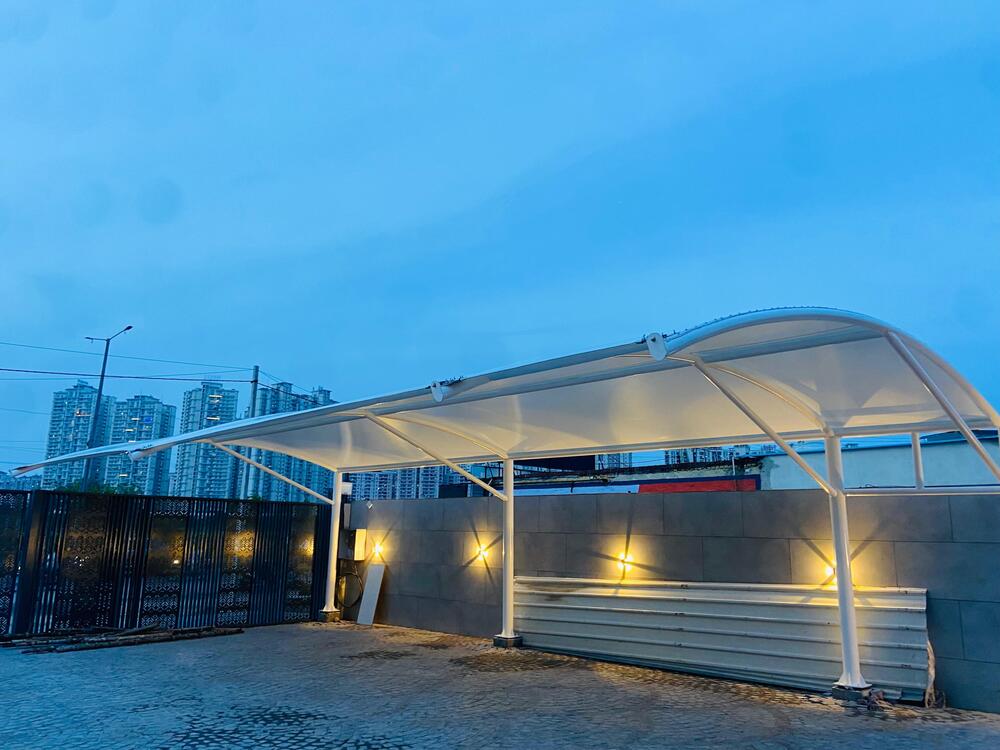 Car Parking Fabric Structure - Color: White