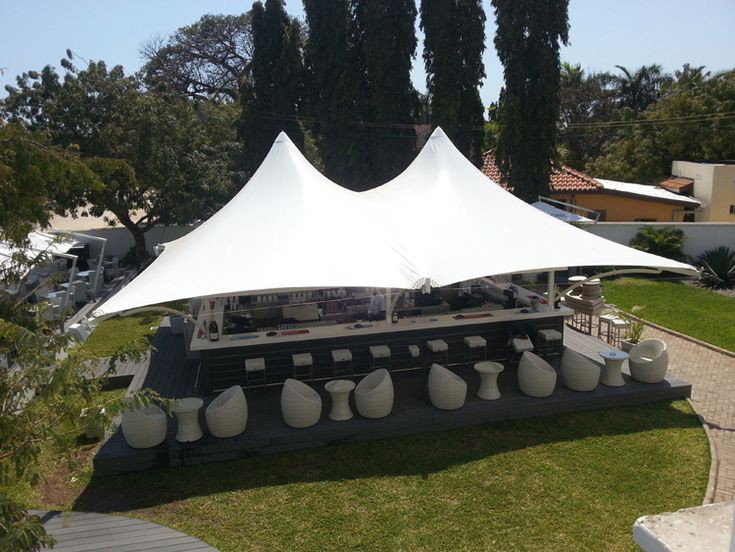 Outdoor Gazebo Tensile Structure - Color: White